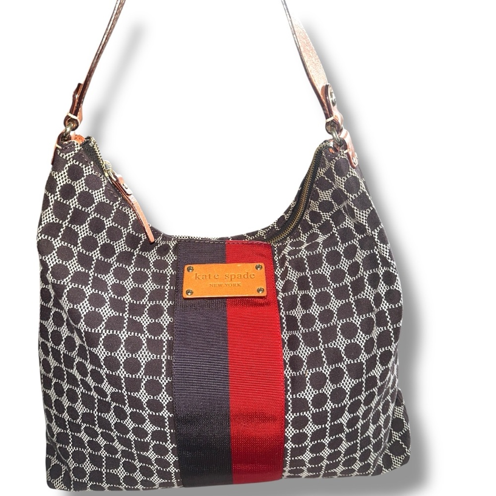 kate spade Black & Red Patterned Hobo Shoulder Bag